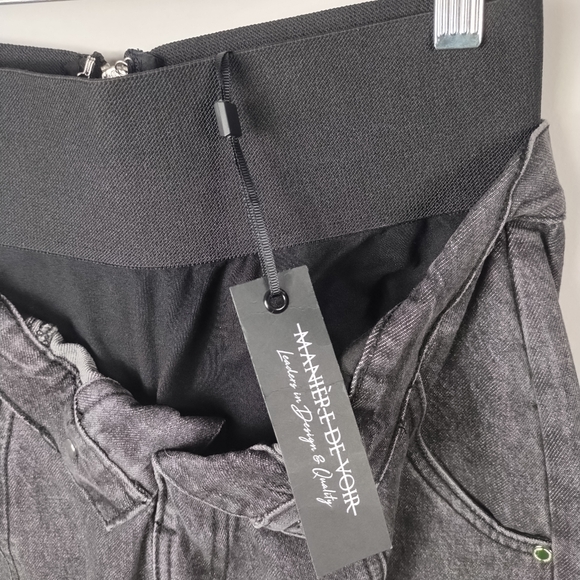 NWT Maniere De Voir Fold over Waistband Jeans Size 8 - Picture 5 of 13